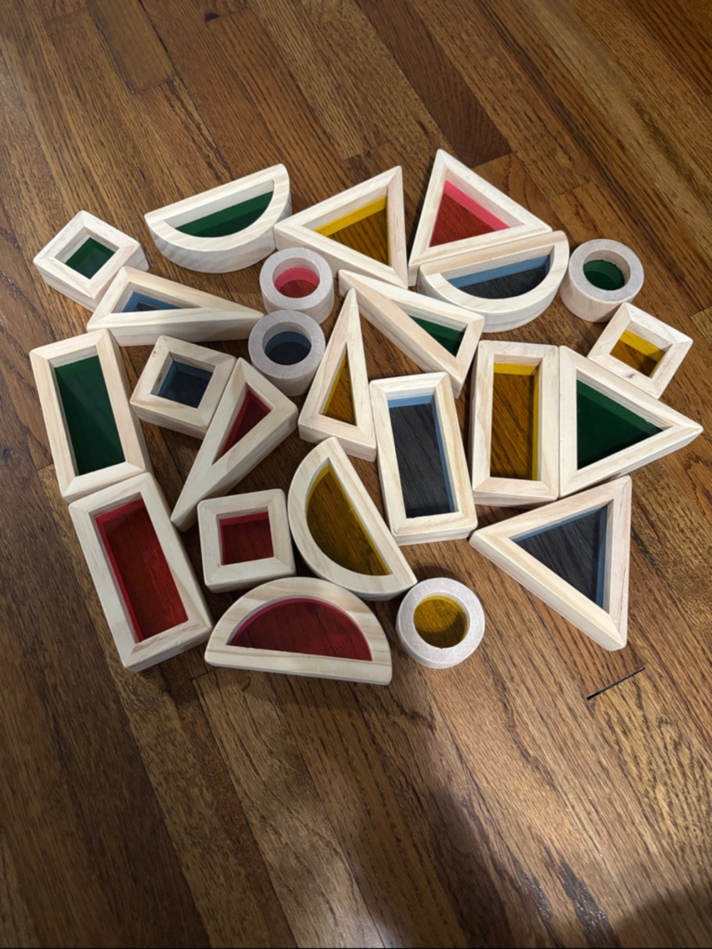 Wooden Montessori Transparent Colour Building Blocks